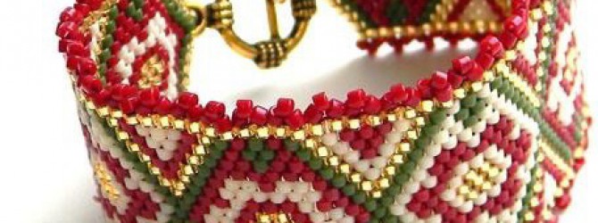 Широкие браслеты из бисера и бус