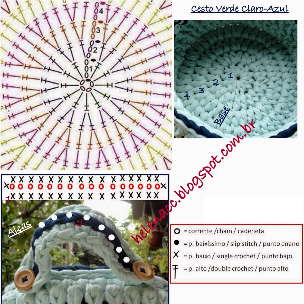 Корзинка крючком схема и описание