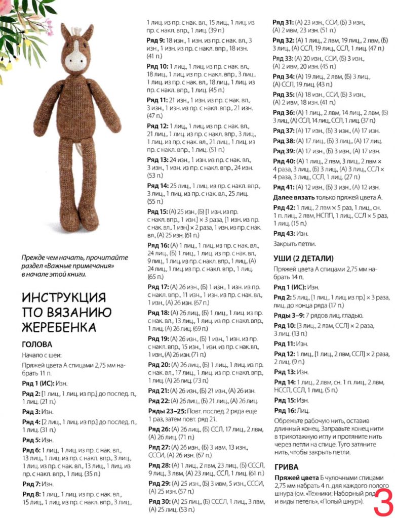 Инструкция по вязанию лошадки на спицах