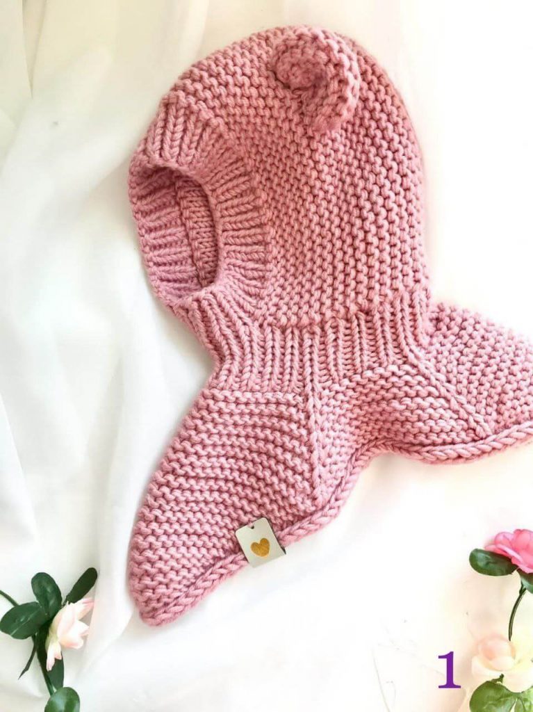 Связать девочке шапку шлем с ушками - описание от Дропс